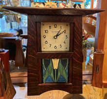 Load image into Gallery viewer, Oak Lotus Mantle Clock
