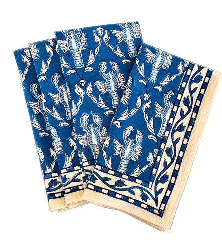 Blue Lobster Napkin Set