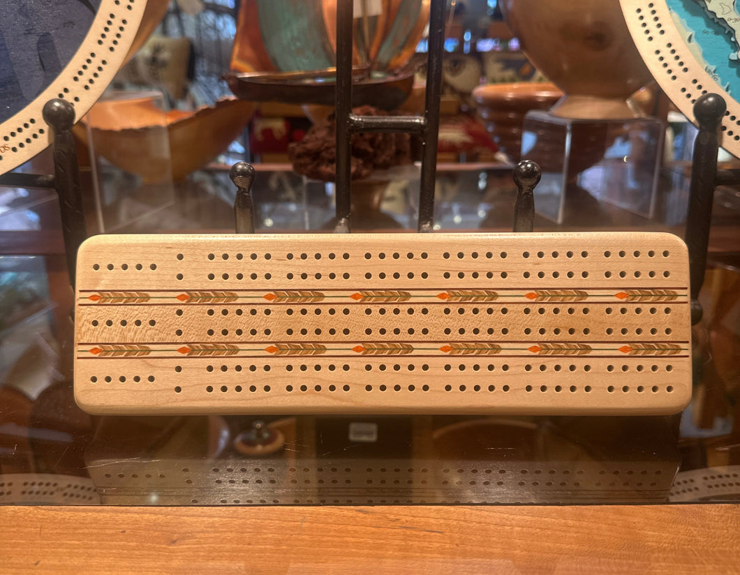 Cribbage Set: Maple Three-Track