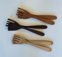 Load image into Gallery viewer, Salad Servers: 12&quot; Cherry, Maple or Walnut