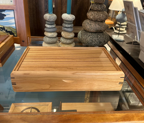 Cherry & Zebrawood Lg. Valet Jewelry Box