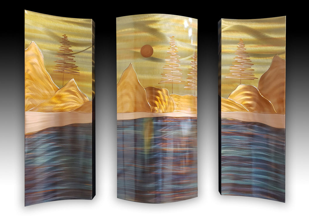 Copper Elements: Mountain Lake Triptych