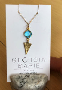 Georgia Marie Point Necklace - Blue Topaz