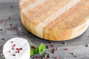 Larch End Grain - Round Cheese Board